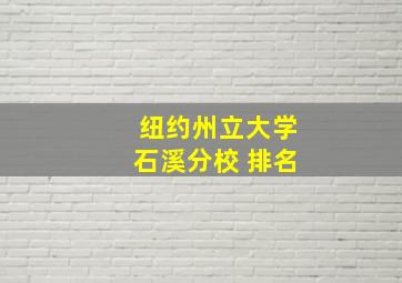 纽约州立大学石溪分校 排名